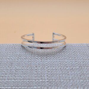 6 Inch Sterling Silver Modern Open Style Cuff Bracelet B573